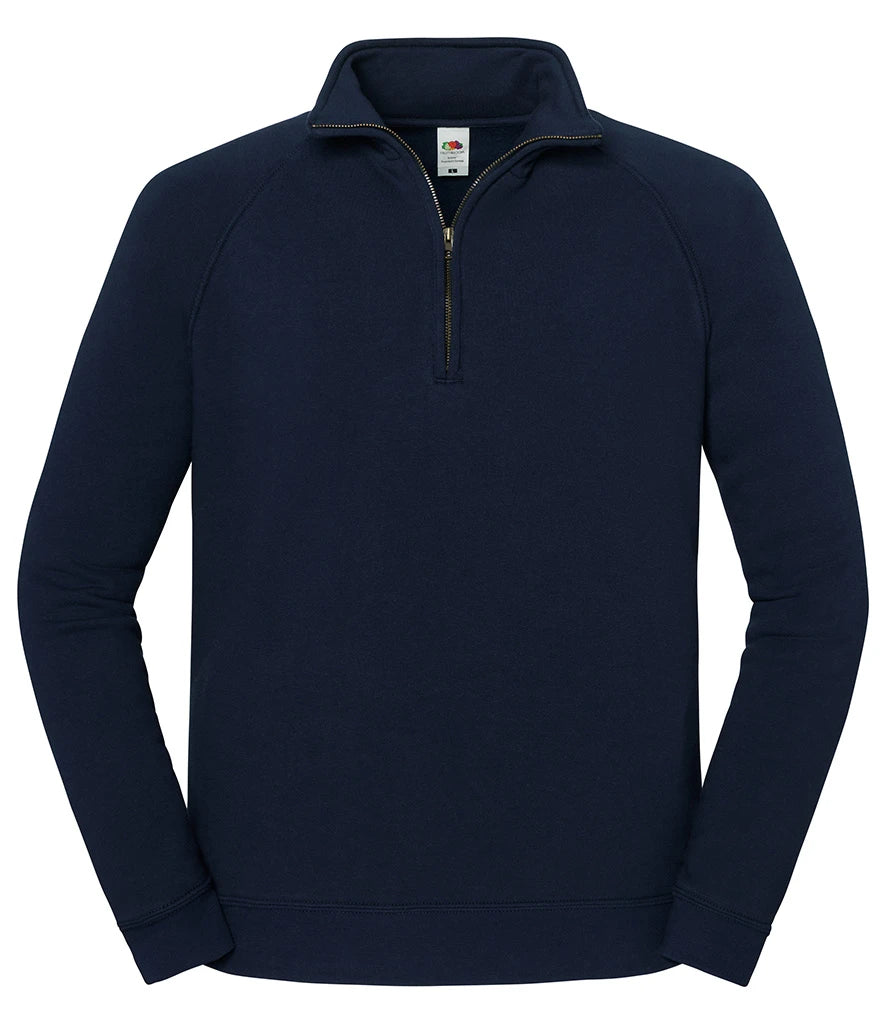 Fruit of the Loom Iconic Premium Zip Neck Sweatshirt — Deep Navy