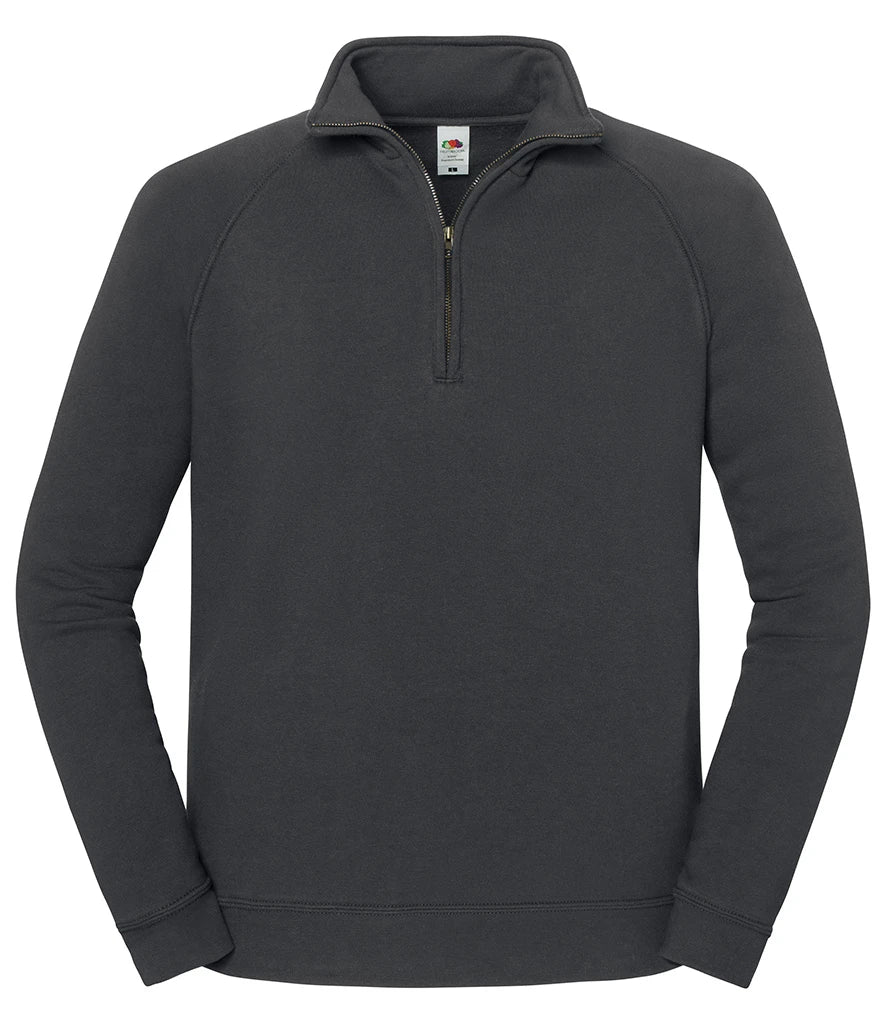 Fruit of the Loom Iconic Premium Zip Neck Sweatshirt — Light Graphite
