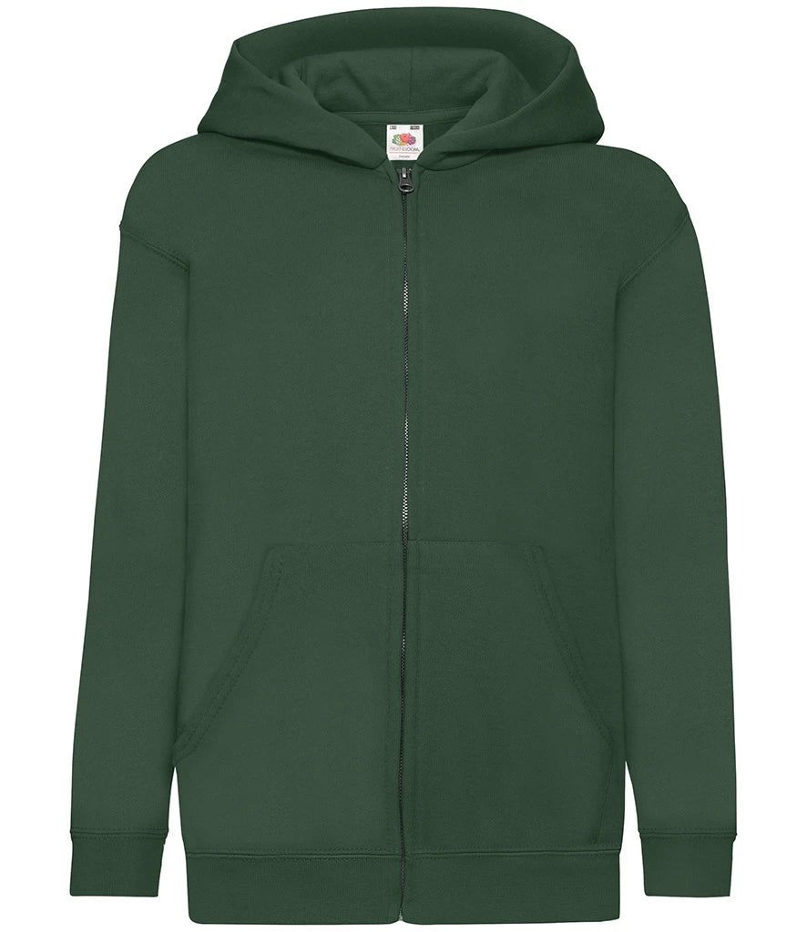 Fruit of the Loom Kids Classic Zip Hooded Sweatshirt — Bottle Green