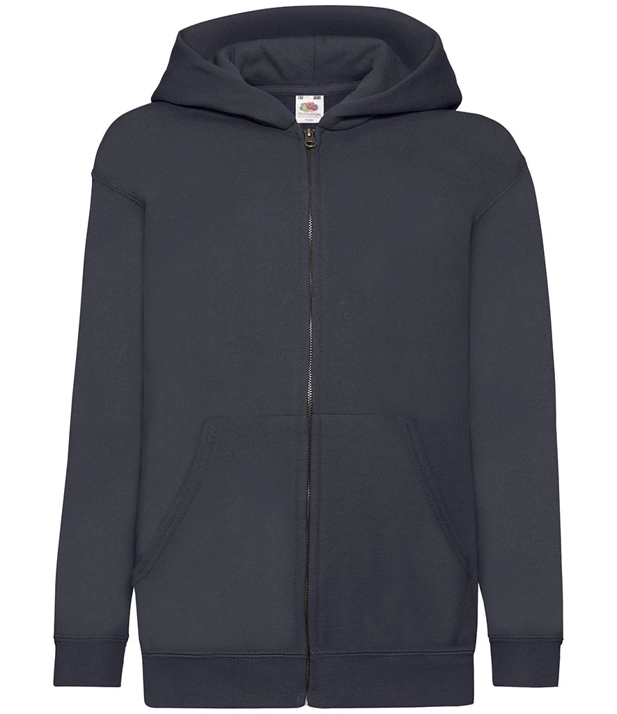 Fruit of the Loom Kids Classic Zip Hooded Sweatshirt — Deep Navy