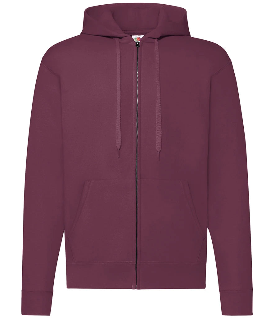 Fruit of the Loom Classic Zip Hooded Sweatshirt — Burgundy