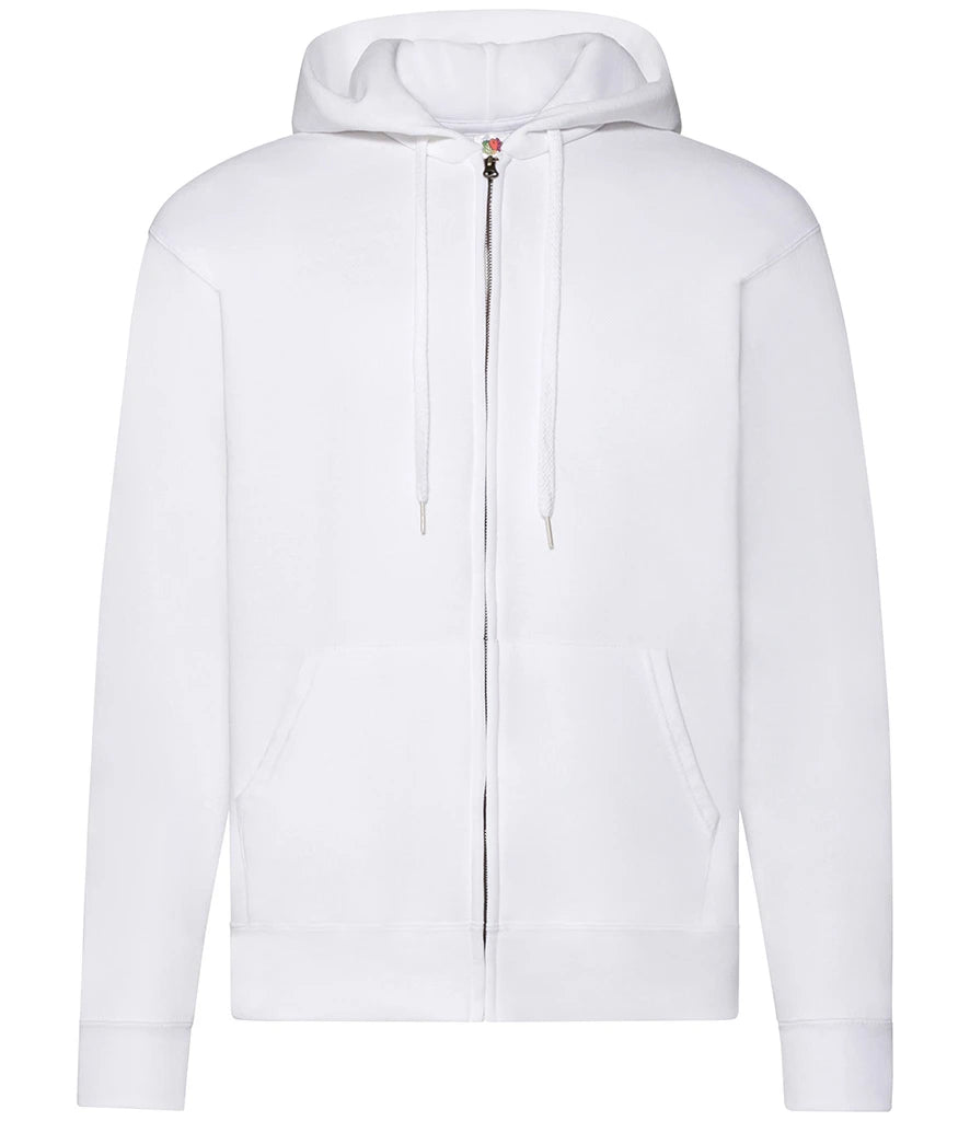 Fruit of the Loom Classic Zip Hooded Sweatshirt — White