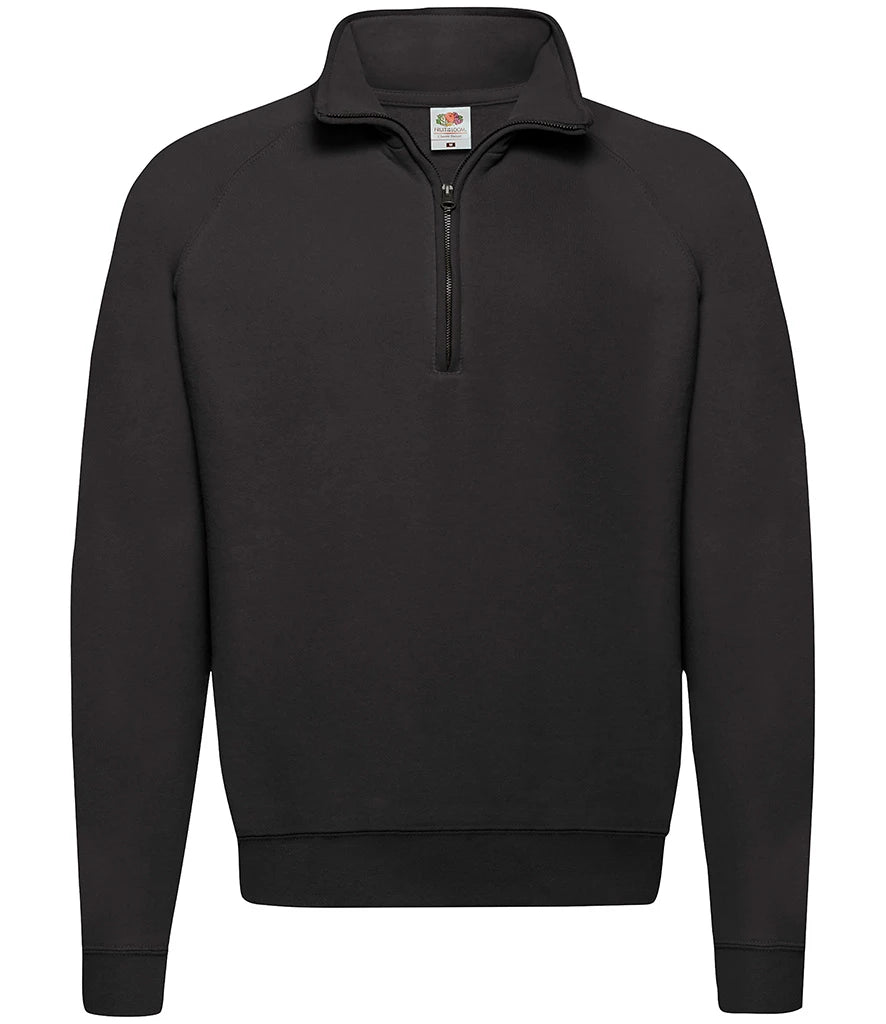 Fruit of the Loom Classic Zip Neck Sweatshirt — Black
