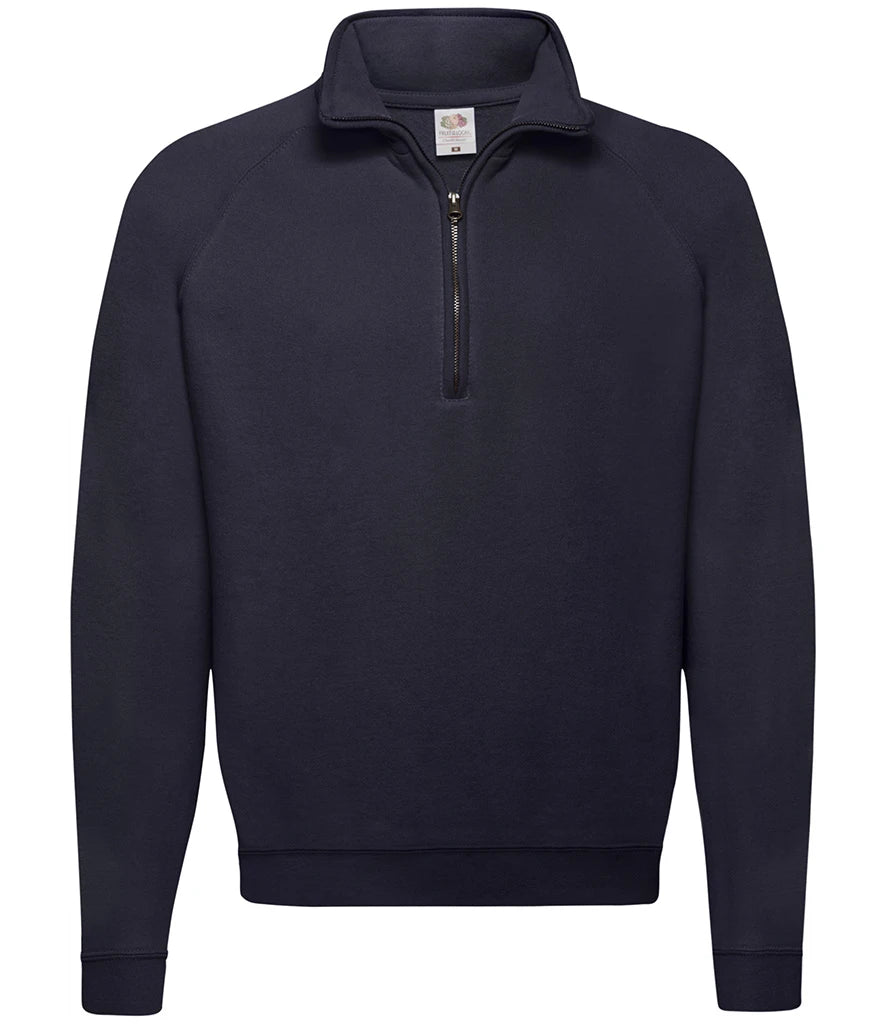 Fruit of the Loom Classic Zip Neck Sweatshirt — Deep Navy