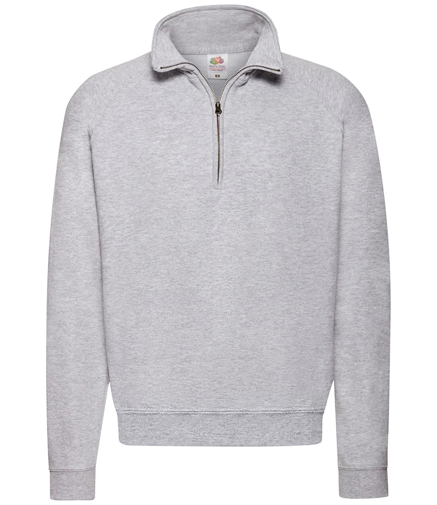 Fruit of the Loom Classic Zip Neck Sweatshirt — Heather Grey