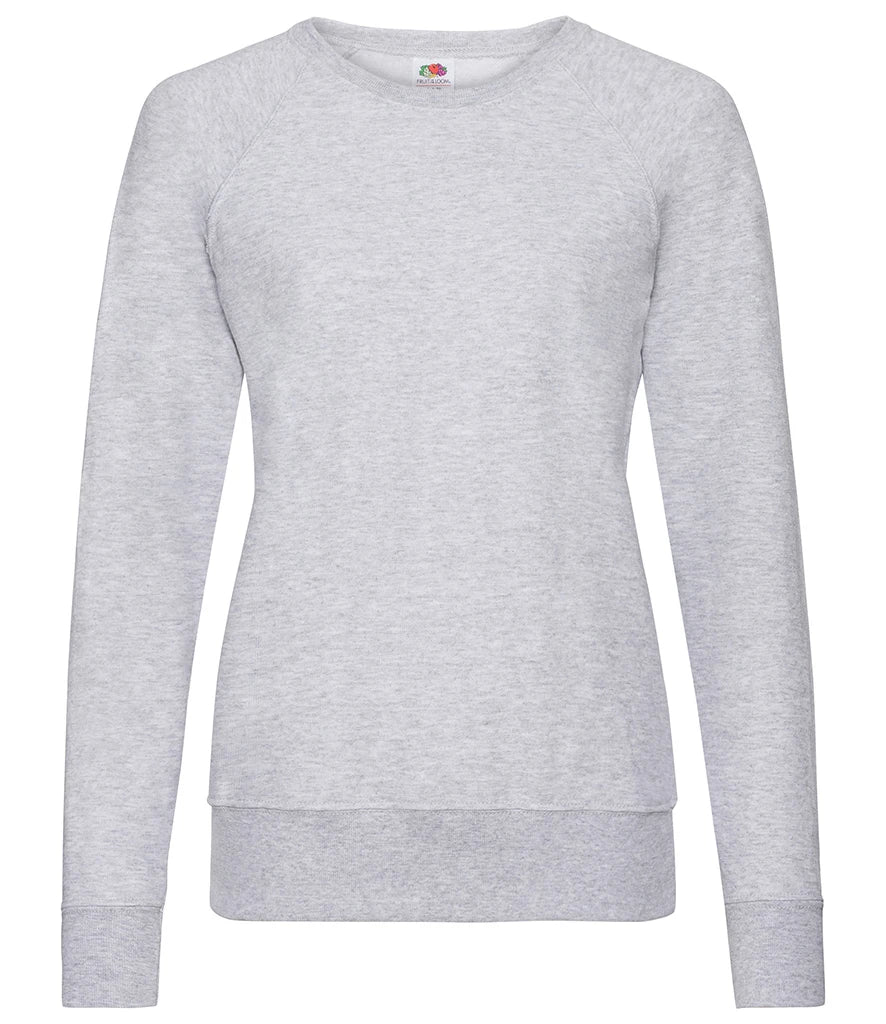 Fruit of the Loom Lady Fit Lightweight Raglan Sweatshirt — Heather Grey