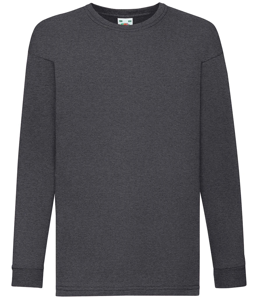 Fruit of the Loom Kids Long Sleeve Value T-Shirt — Dark Heather