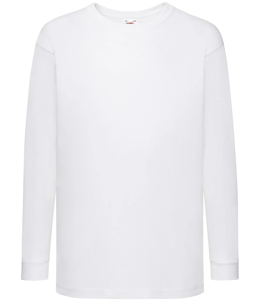 Fruit of the Loom Kids Long Sleeve Value T-Shirt — White