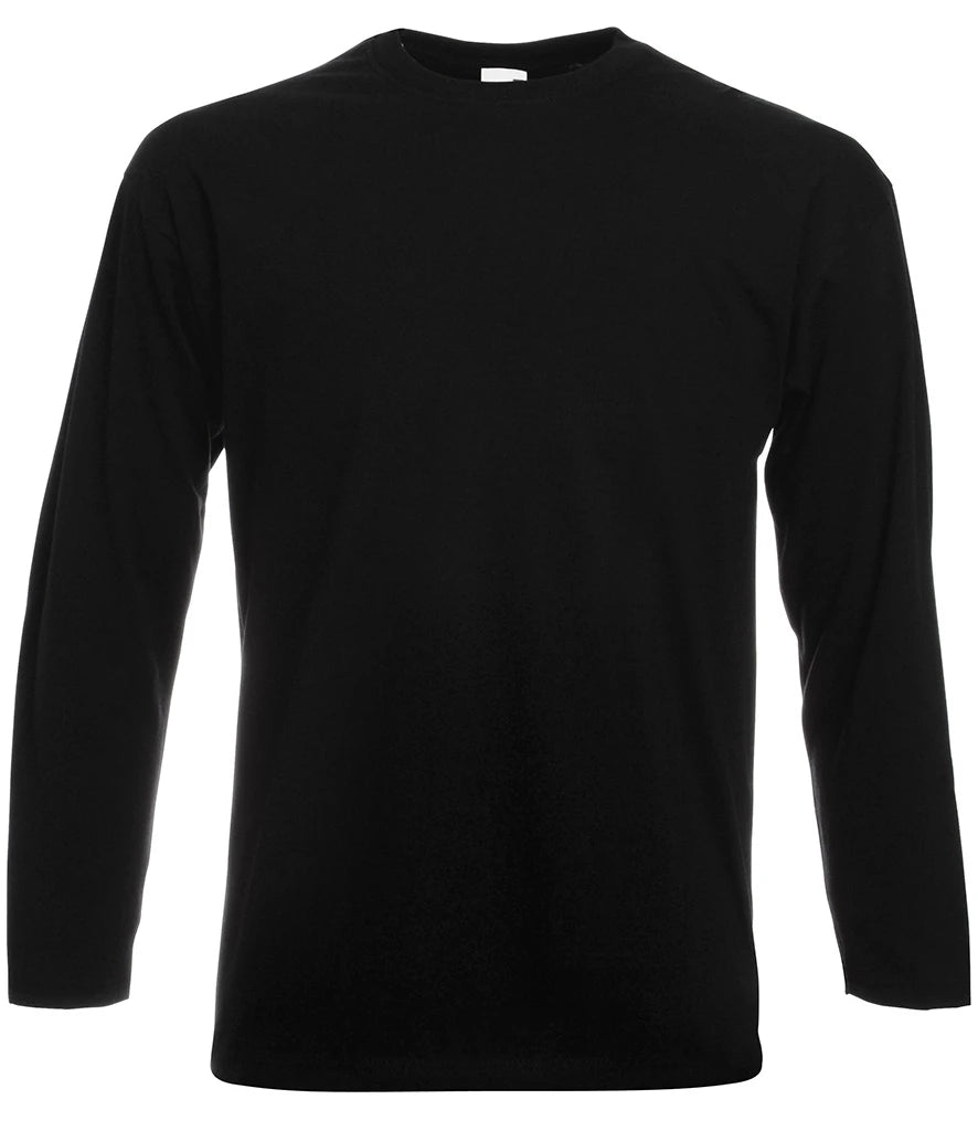 Fruit of the Loom Long Sleeve Value T-Shirt — Black