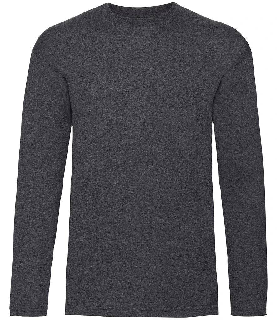 Fruit of the Loom Long Sleeve Value T-Shirt — Dark Heather