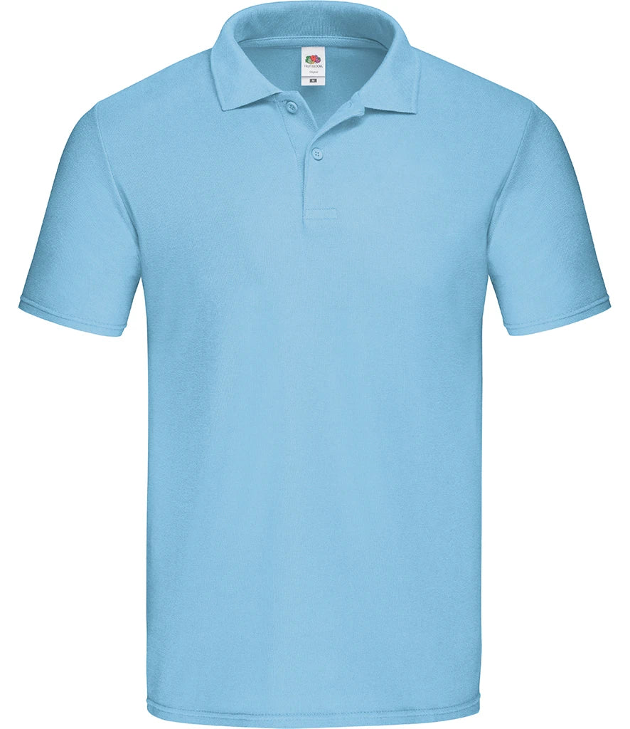 Fruit of the Loom Original Piqué Polo Shirt — Sky Blue