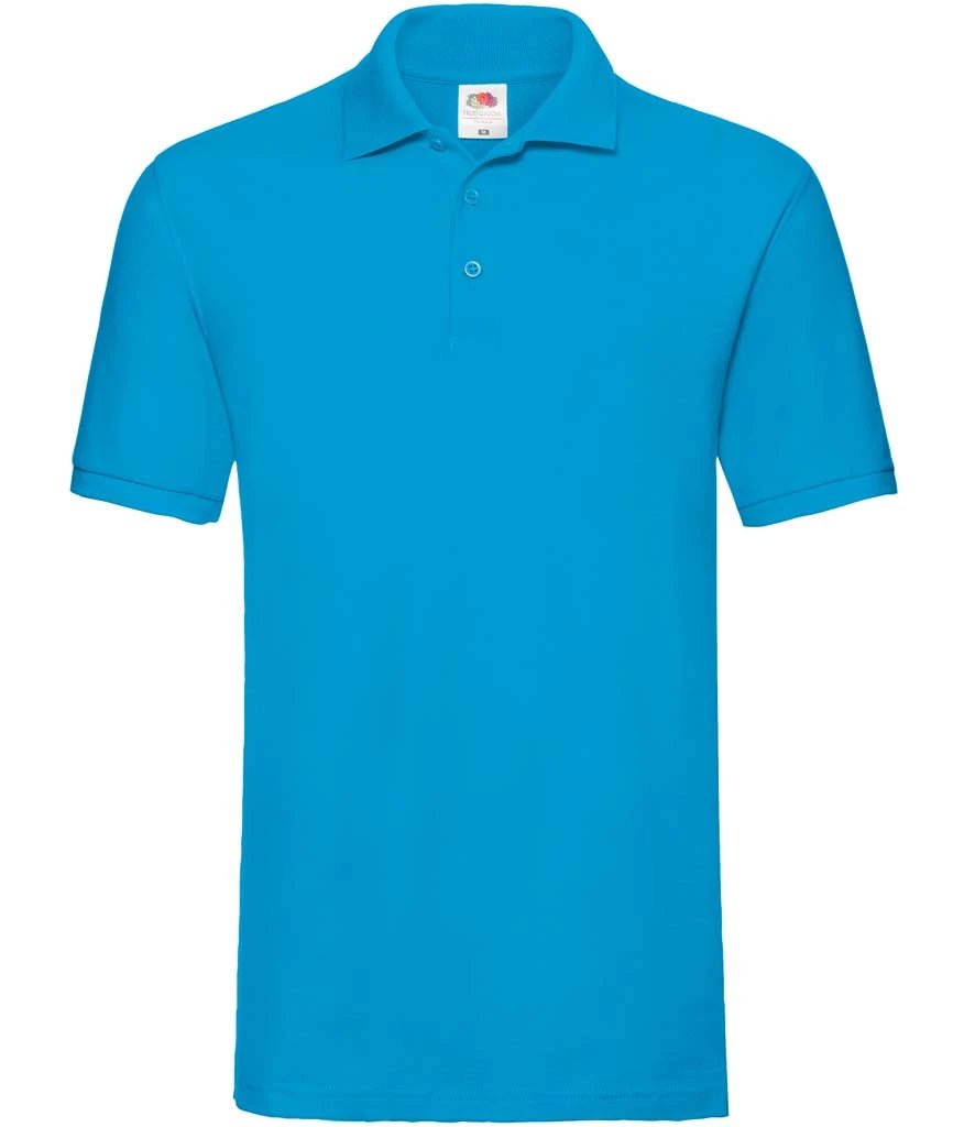 Fruit of the Loom Premium Cotton Piqué Polo Shirt — Azure