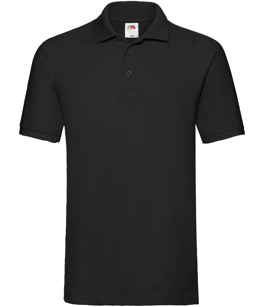 Fruit of the Loom Premium Cotton Piqué Polo Shirt — Black