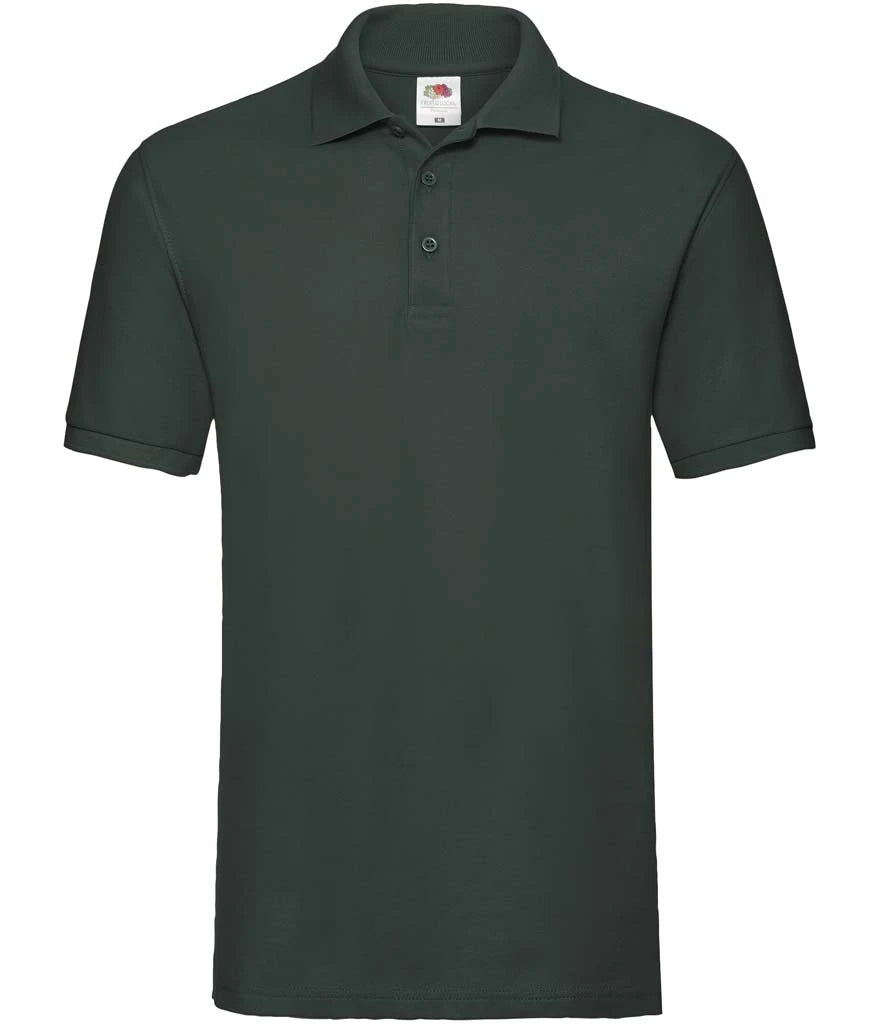 Fruit of the Loom Premium Cotton Piqué Polo Shirt — Bottle Green