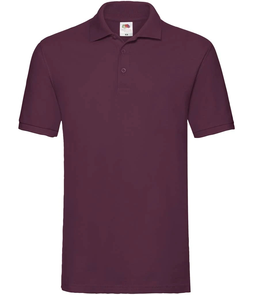 Fruit of the Loom Premium Cotton Piqué Polo Shirt — Burgundy