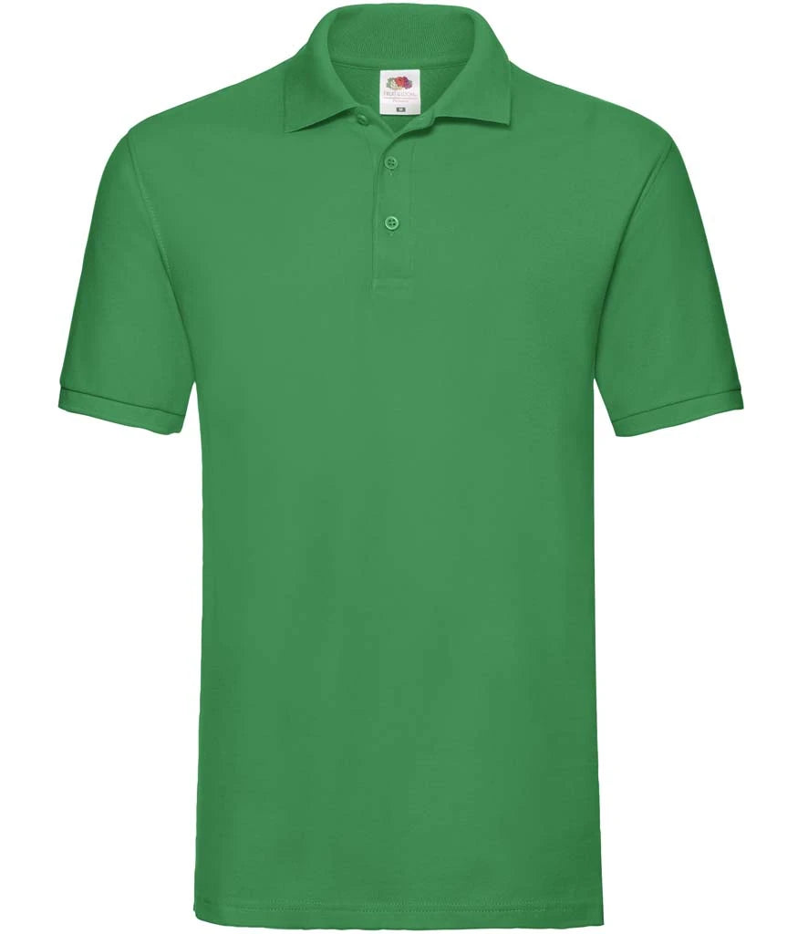 Fruit of the Loom Premium Cotton Piqué Polo Shirt — Kelly Green