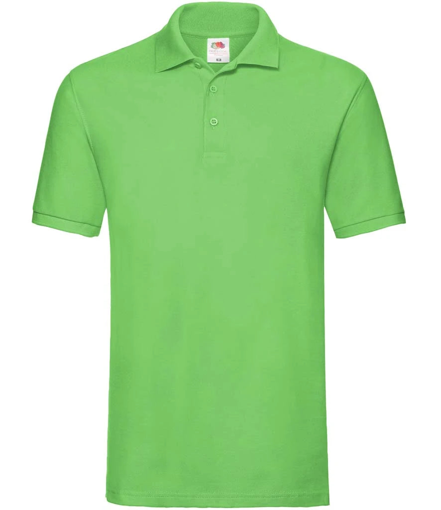 Fruit of the Loom Premium Cotton Piqué Polo Shirt — Lime Green