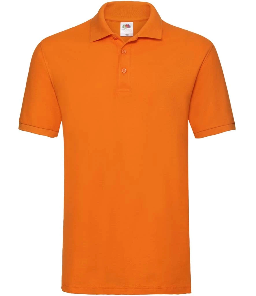 Fruit of the Loom Premium Cotton Piqué Polo Shirt — Orange