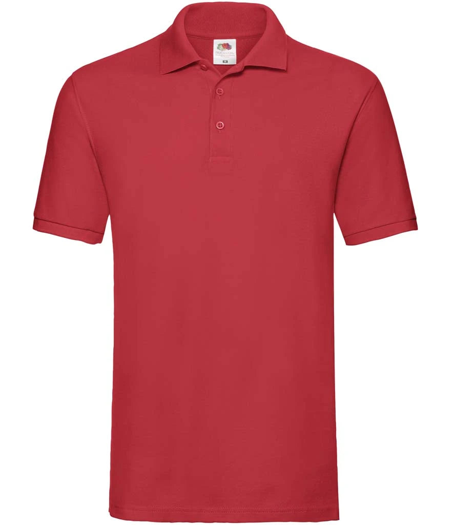 Fruit of the Loom Premium Cotton Piqué Polo Shirt — Red