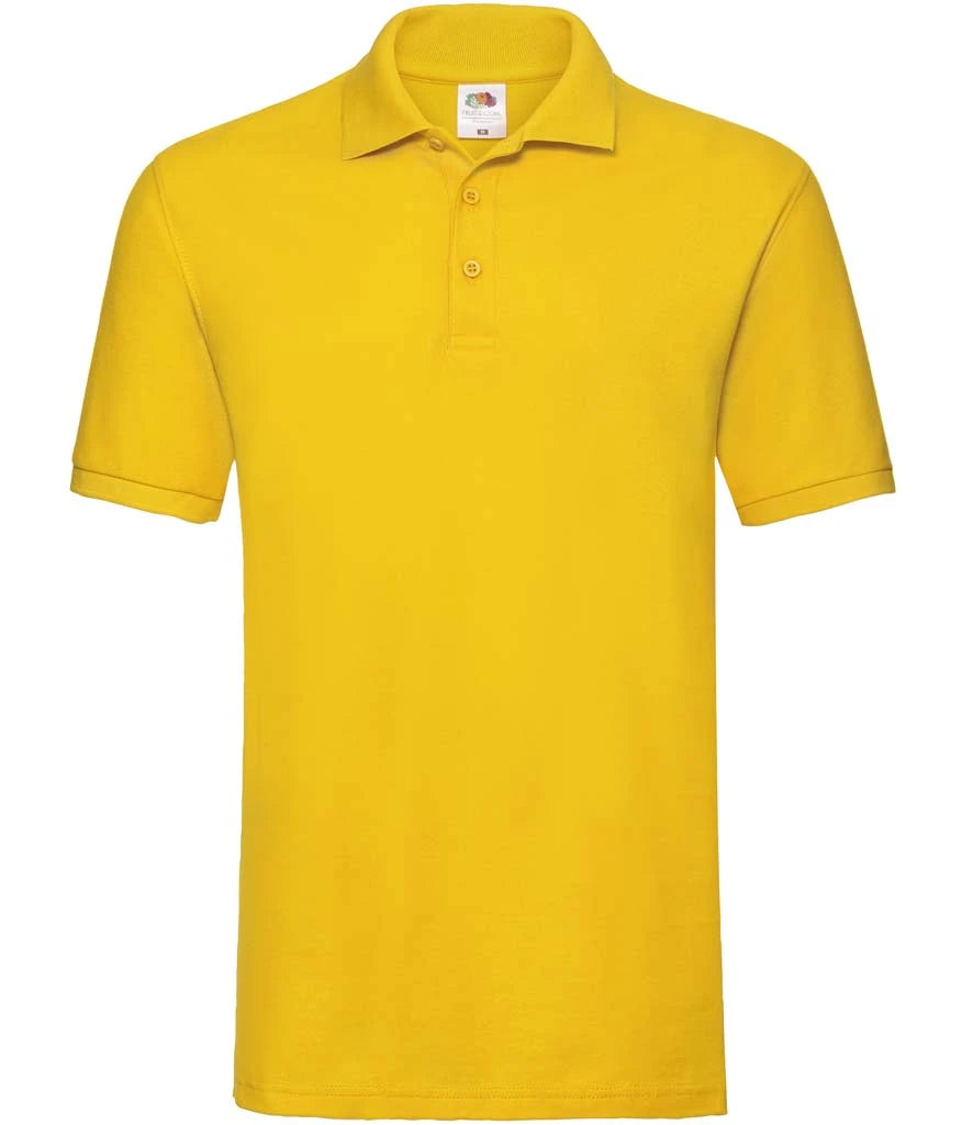 Fruit of the Loom Premium Cotton Piqué Polo Shirt — Sunflower