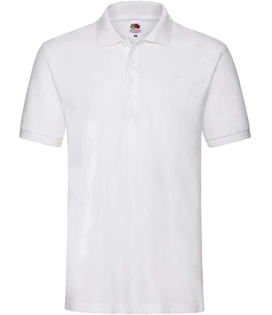 Fruit of the Loom Premium Cotton Piqué Polo Shirt — White