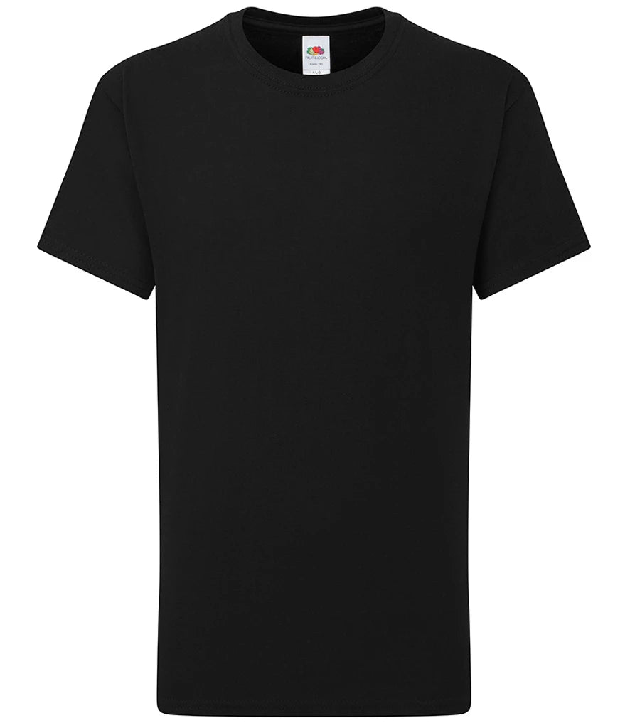 Fruit of the Loom Kids Iconic 195 T-Shirt — Black