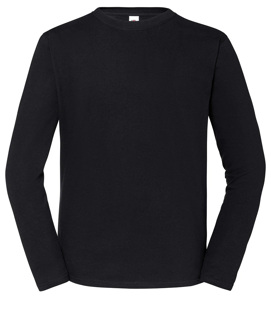 Fruit of the Loom Iconic 195 Long Sleeve T-Shirt — Black