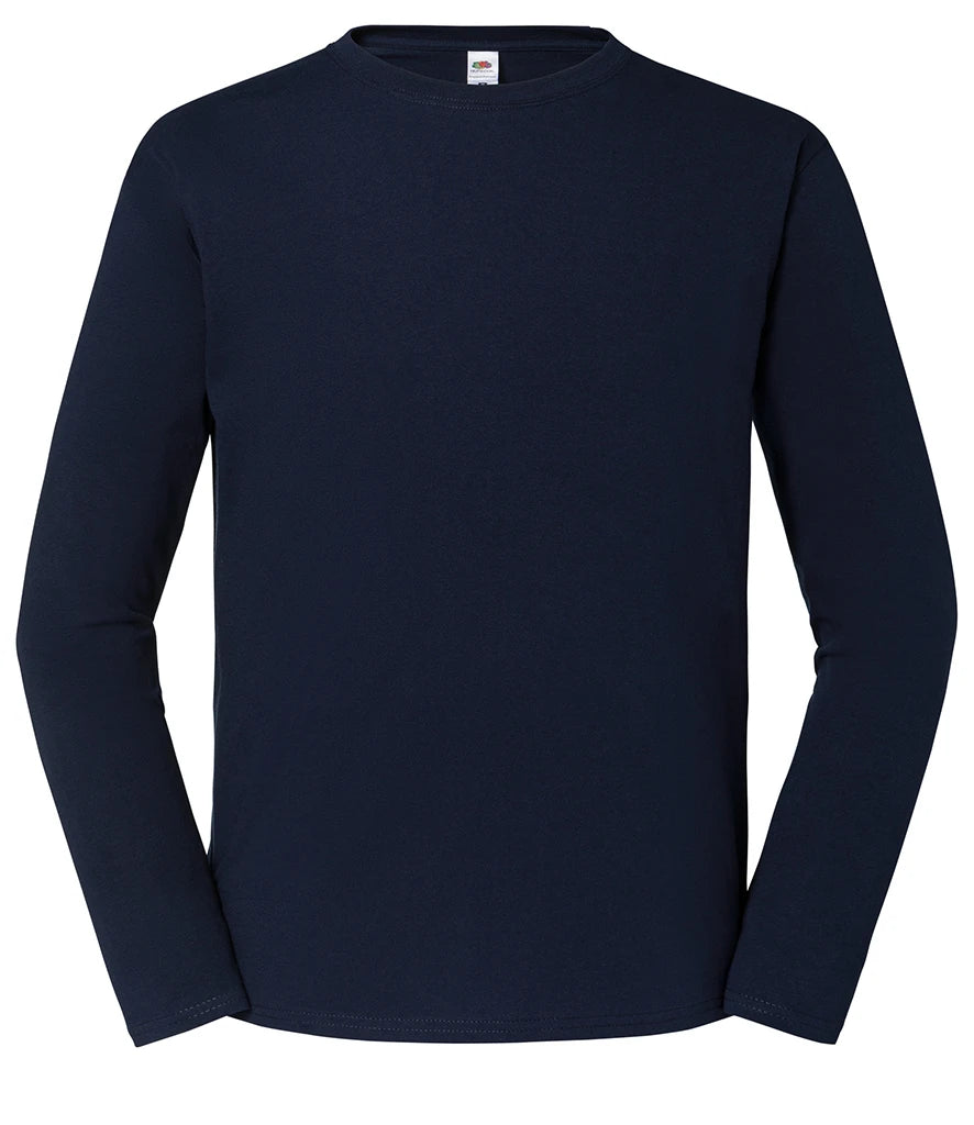 Fruit of the Loom Iconic 195 Long Sleeve T-Shirt — Deep Navy