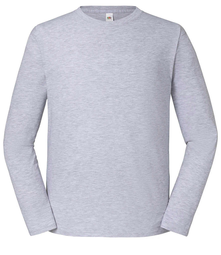 Fruit of the Loom Iconic 195 Long Sleeve T-Shirt — Heather Grey