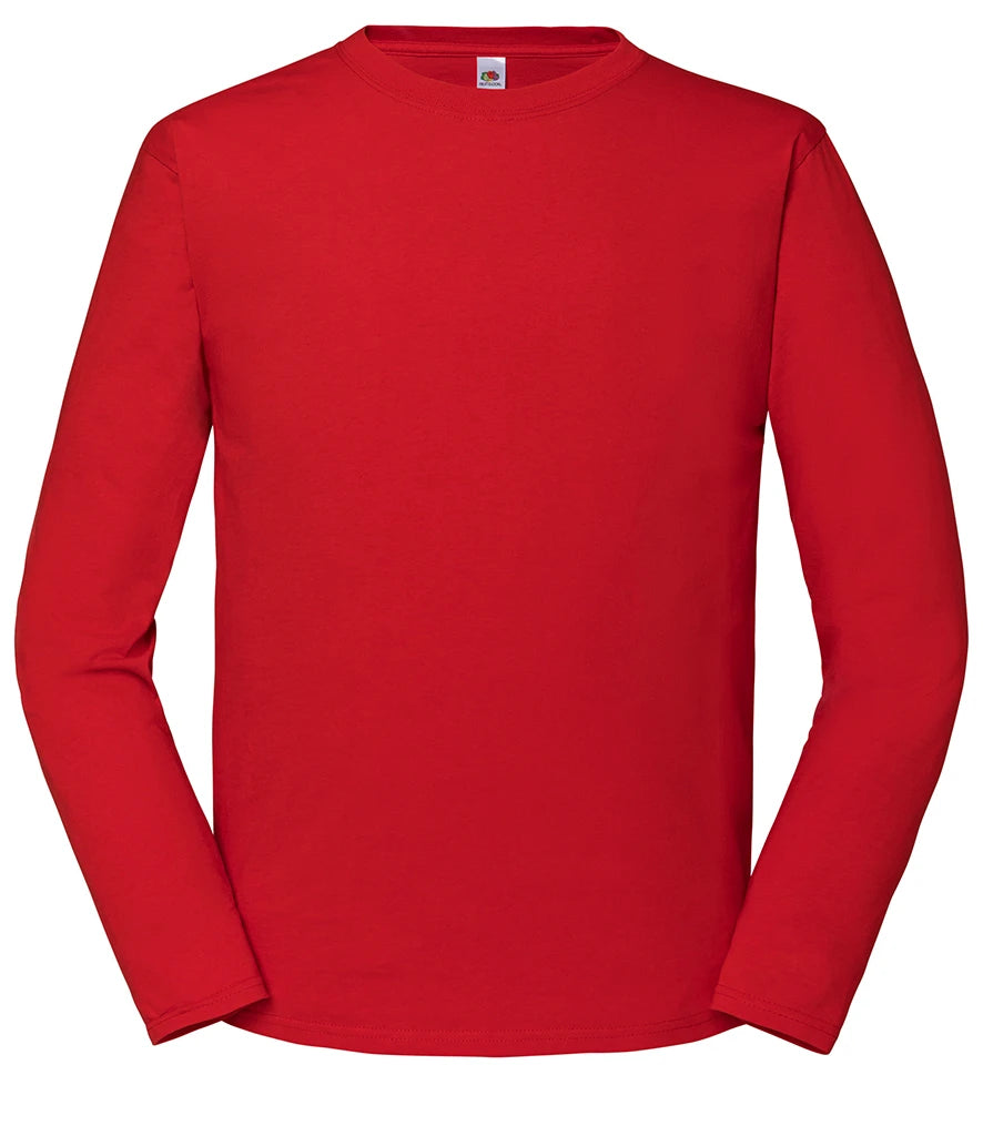 Fruit of the Loom Iconic 195 Long Sleeve T-Shirt — Red