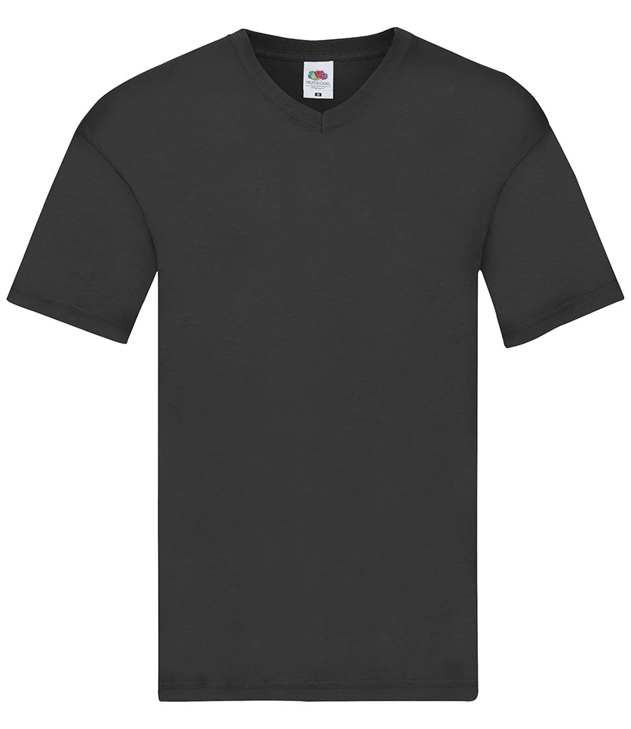 Fruit of the Loom Original V Neck T-Shirt — Black