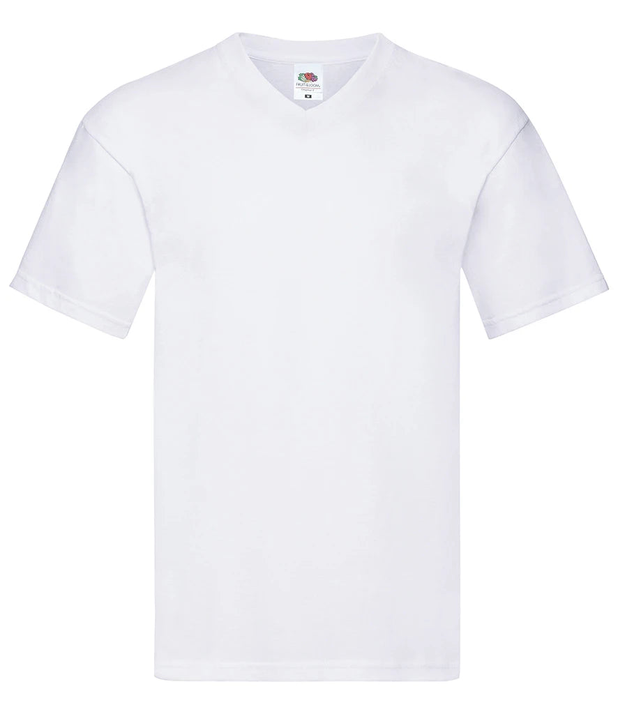Fruit of the Loom Original V Neck T-Shirt — White