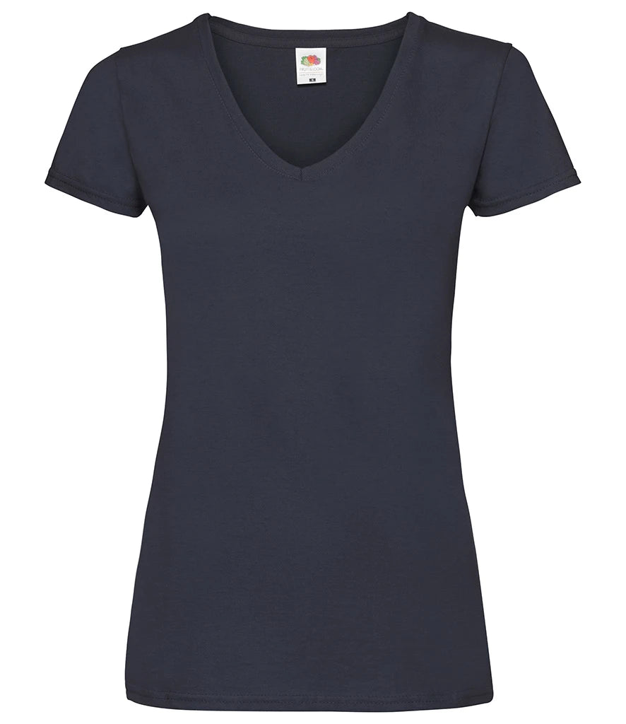 Fruit of the Loom Lady Fit Value V Neck T-Shirt — Deep Navy