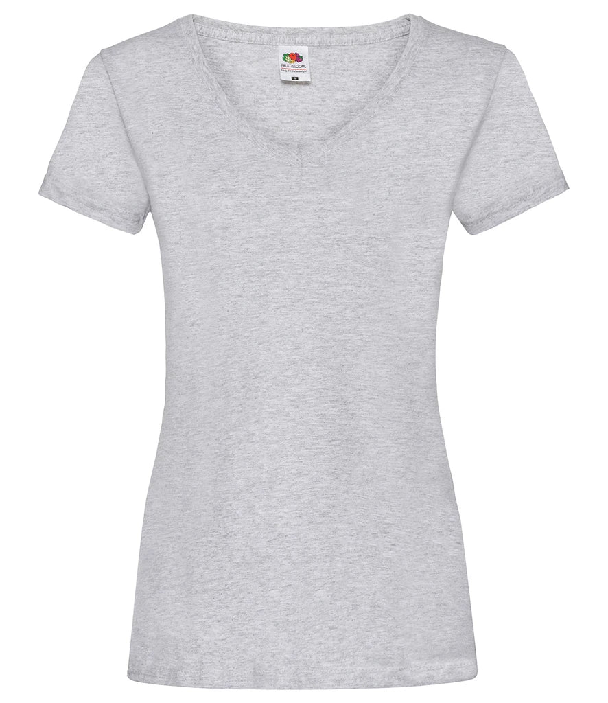 Fruit of the Loom Lady Fit Value V Neck T-Shirt — Heather Grey
