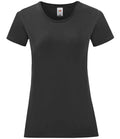 Fruit of the Loom Iconic 150 T-Shirt in Black, front view