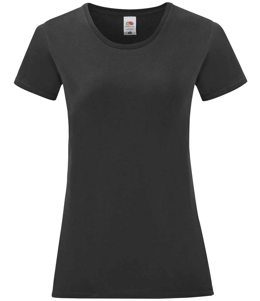 Fruit of the Loom Ladies Iconic 150 T-Shirt — Black
