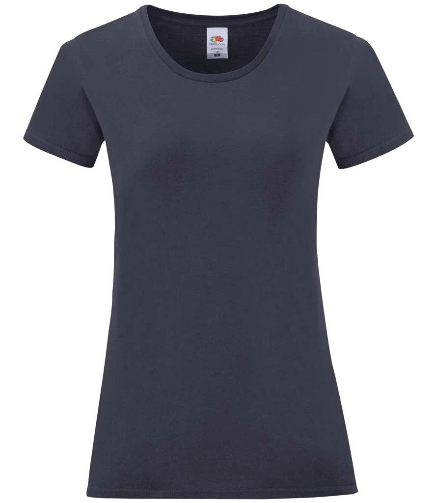 Fruit of the Loom Iconic 150 T-Shirt in Deep Navy, front view