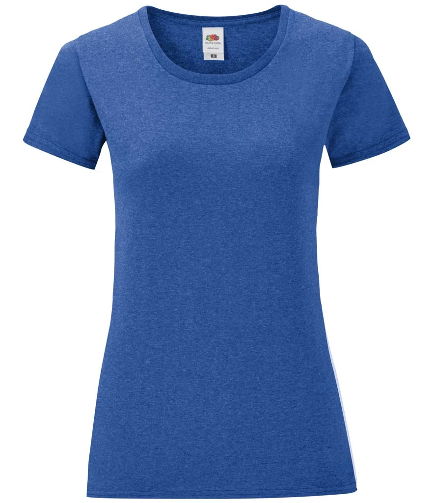Fruit of the Loom Iconic 150 T-Shirt in Heather Royal, front view