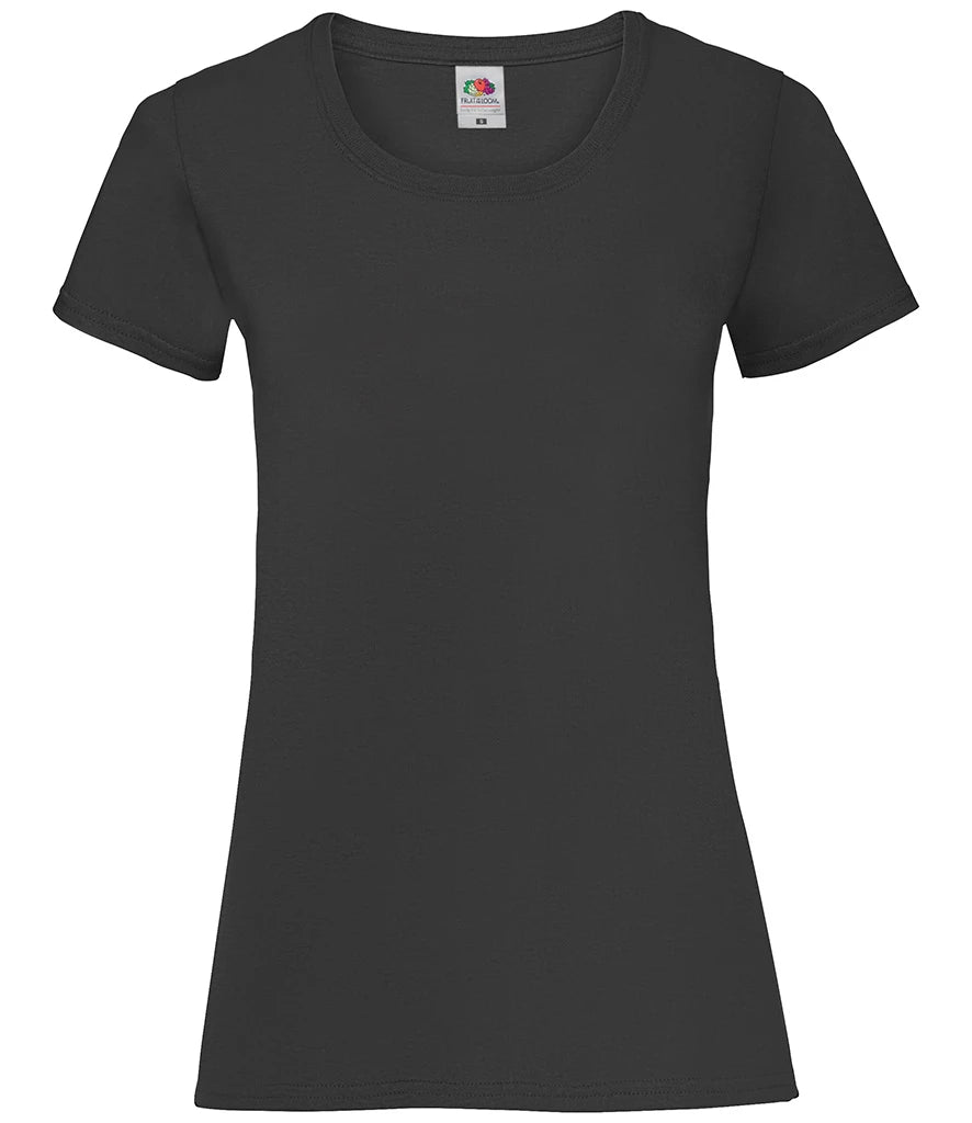 Fruit of the Loom Lady Fit Value T-Shirt — Black