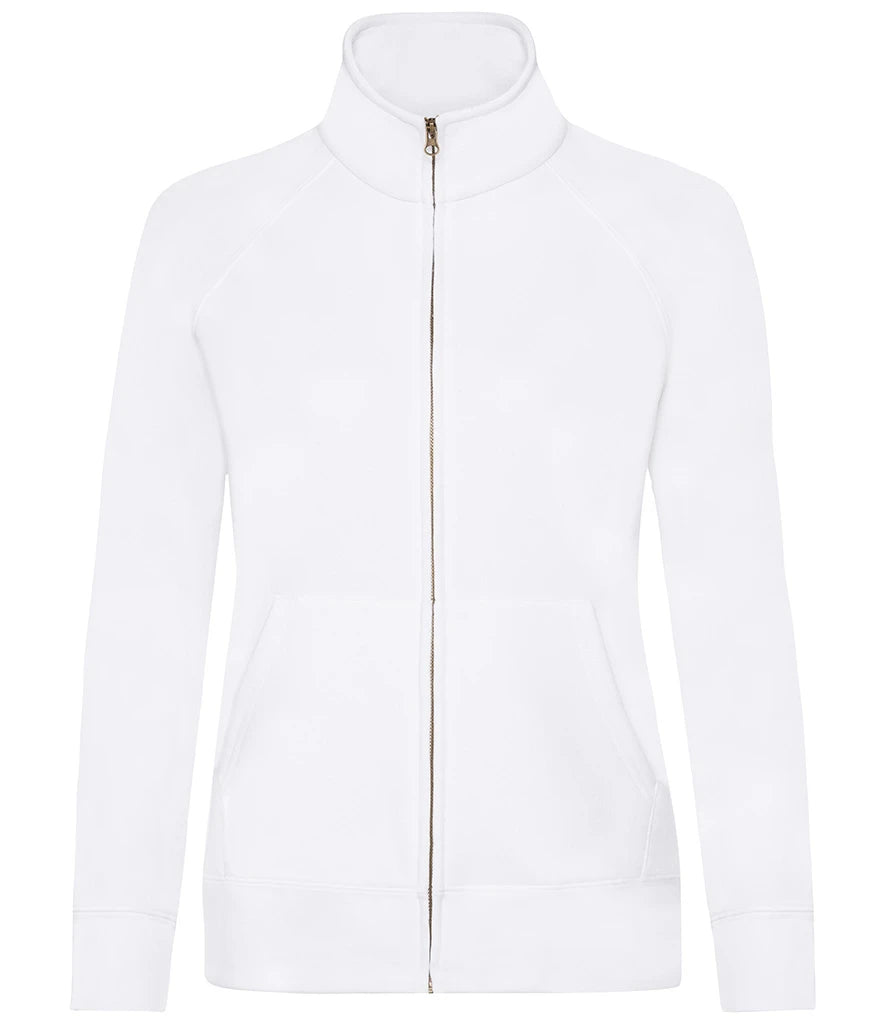 Fruit of the Loom Premium Lady Fit Sweat Jacket — White