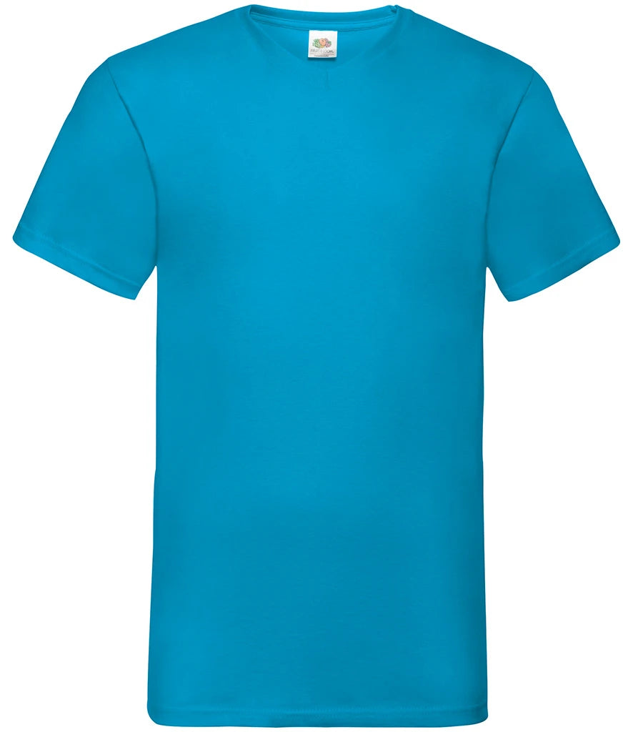 Fruit of the Loom V Neck Value T-Shirt — Azure