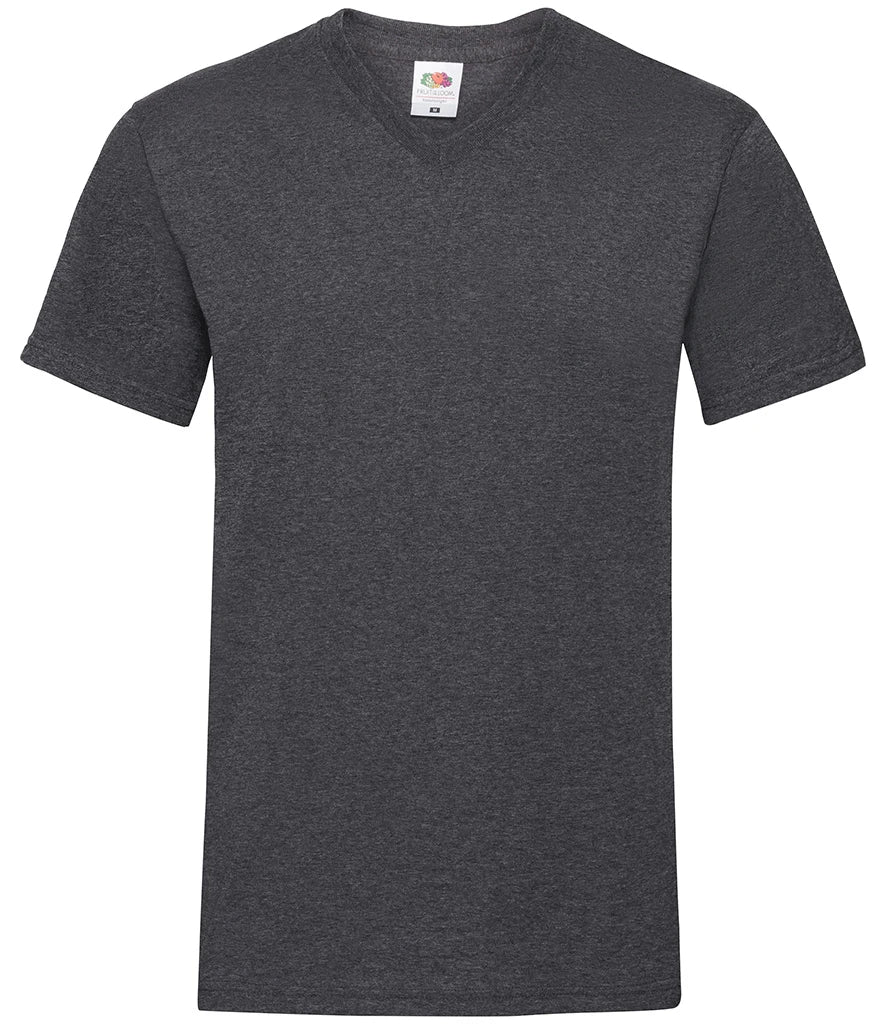 Fruit of the Loom V Neck Value T-Shirt — Dark Heather