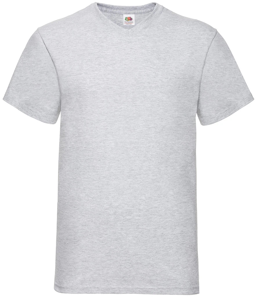 Fruit of the Loom V Neck Value T-Shirt — Heather Grey