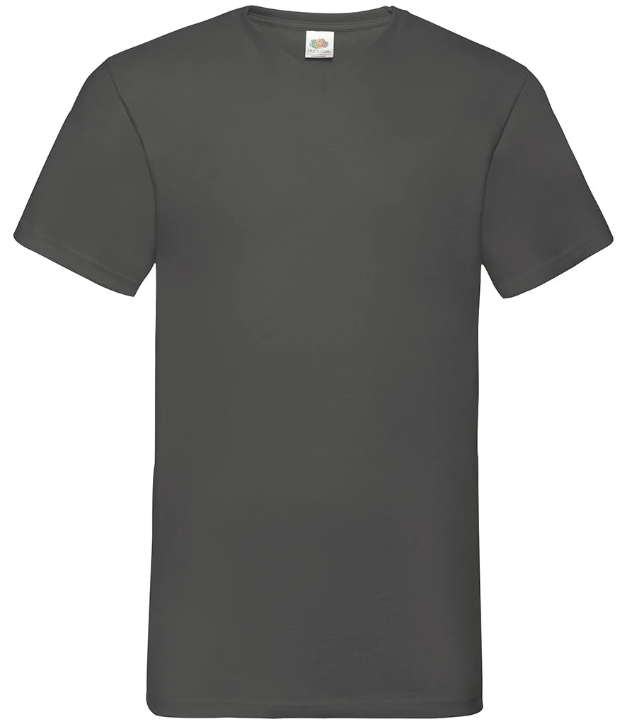 Fruit of the Loom V Neck Value T-Shirt — Light Graphite