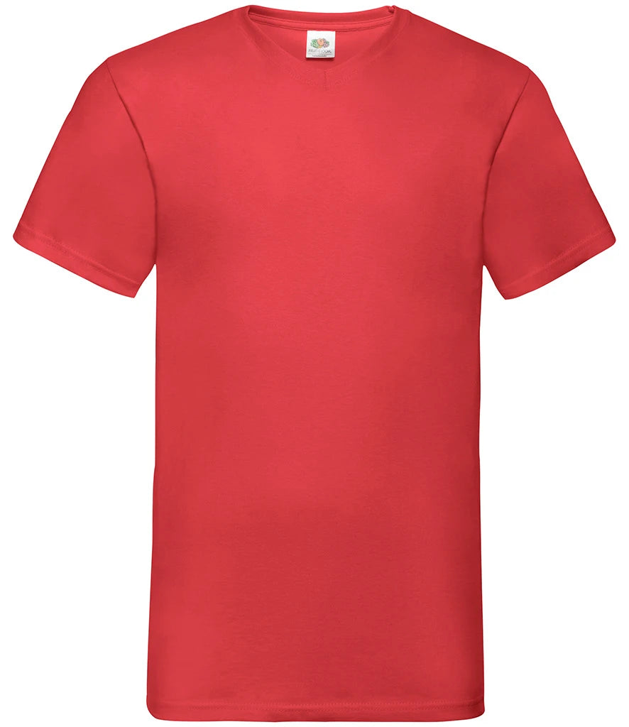 Fruit of the Loom V Neck Value T-Shirt — Red