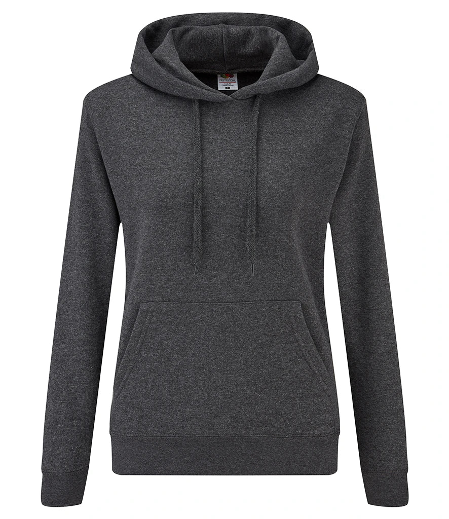Fruit of the Loom Classic Lady Fit Hooded Sweatshirt — Dark Heather