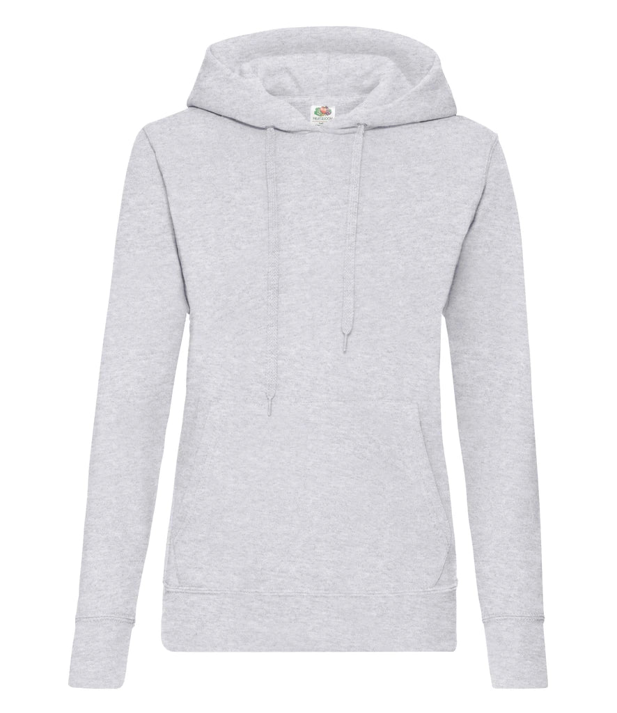 Fruit of the Loom Classic Lady Fit Hooded Sweatshirt — Heather Grey