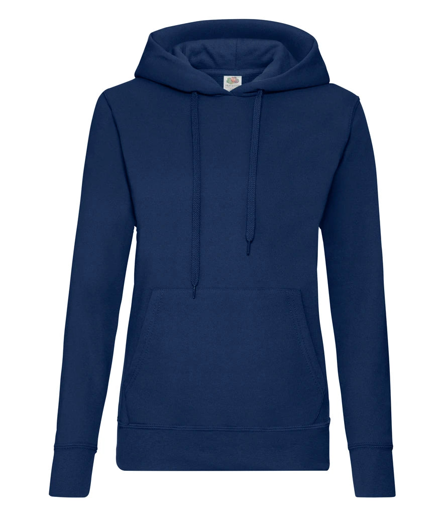Fruit of the Loom Classic Lady Fit Hooded Sweatshirt — Navy