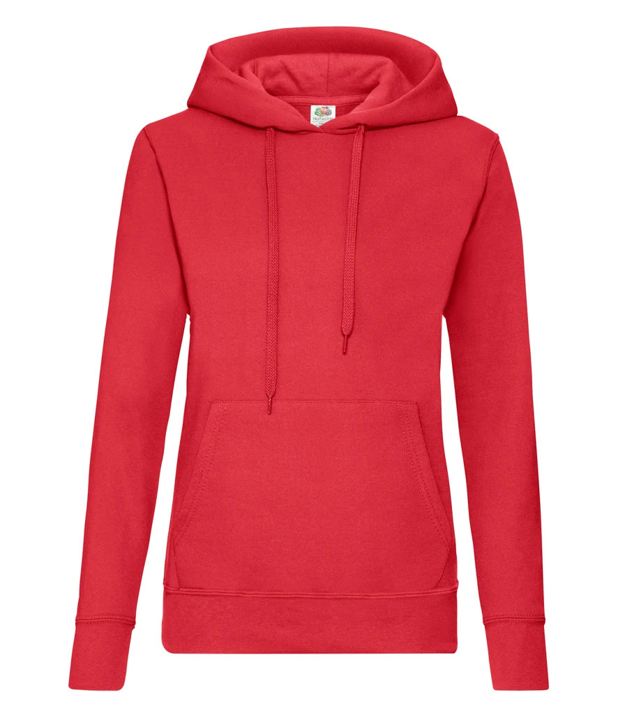 Fruit of the Loom Classic Lady Fit Hooded Sweatshirt — Red