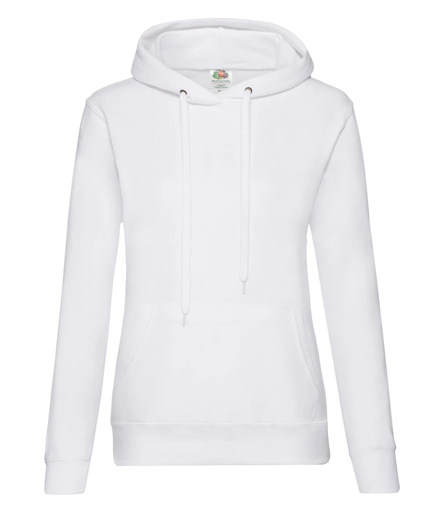 Fruit of the Loom Classic Lady Fit Hooded Sweatshirt — White